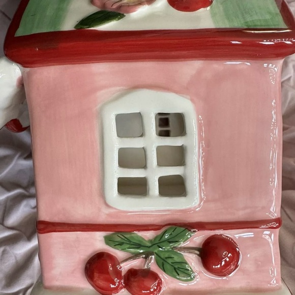 BLUE SKY CLAYWORKS SPRING SUMMER CHERRY PIE COTTAGE TEALIGHT HOLDER NEW - Picture 7 of 11